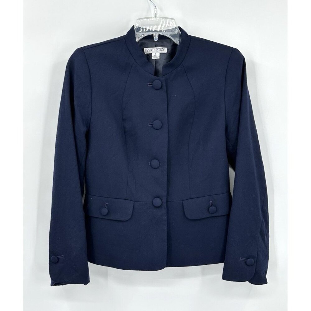 Pendleton Jacket Blazer 100% Wool Tweed Pockets C… - image 3
